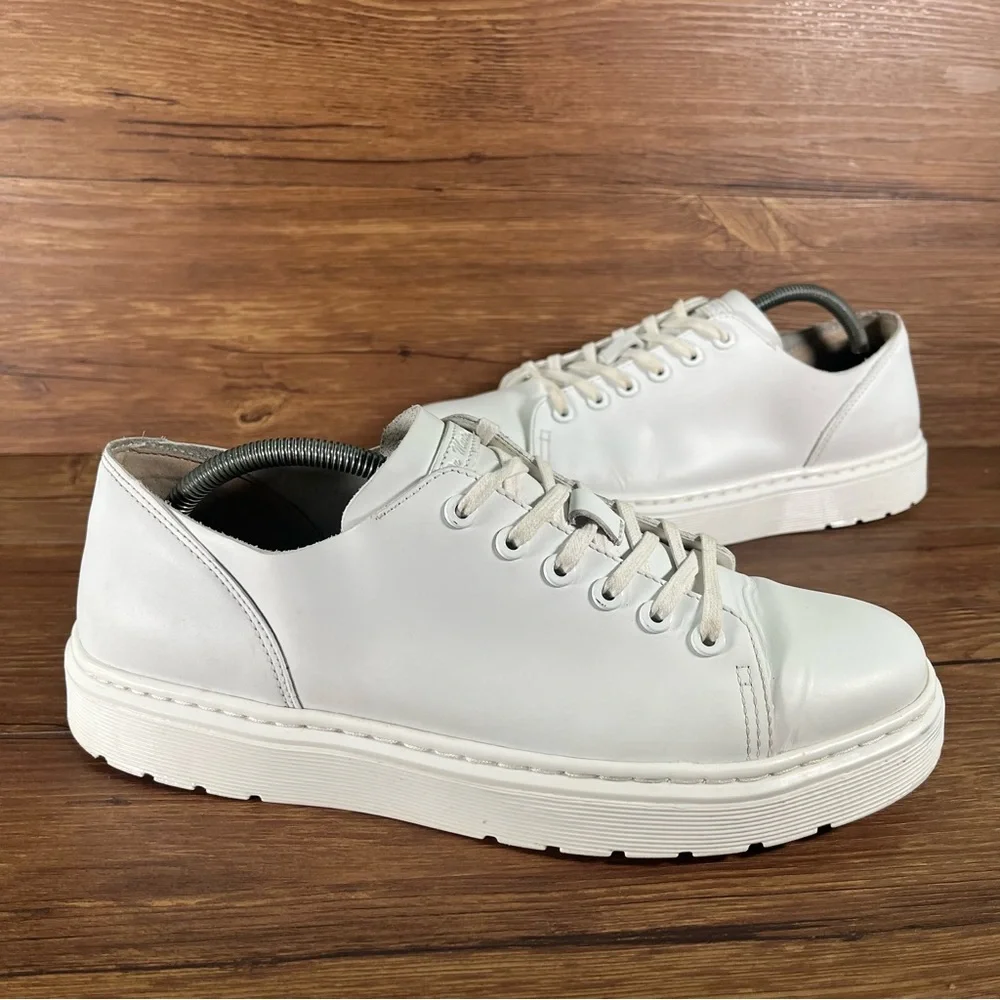 Men's White Leather Low-Top Sneakers